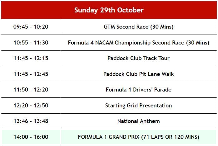 F1 Mexico race time: What is the f1 horario méxico? Get all the details you need for race day.