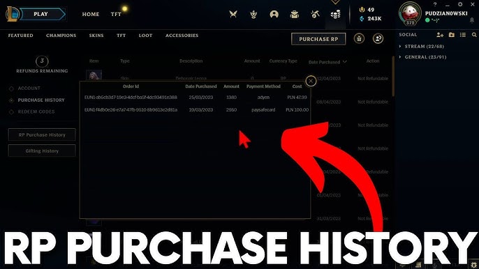 How much did I spend on League? Check your purchase history in League of Legends easily.