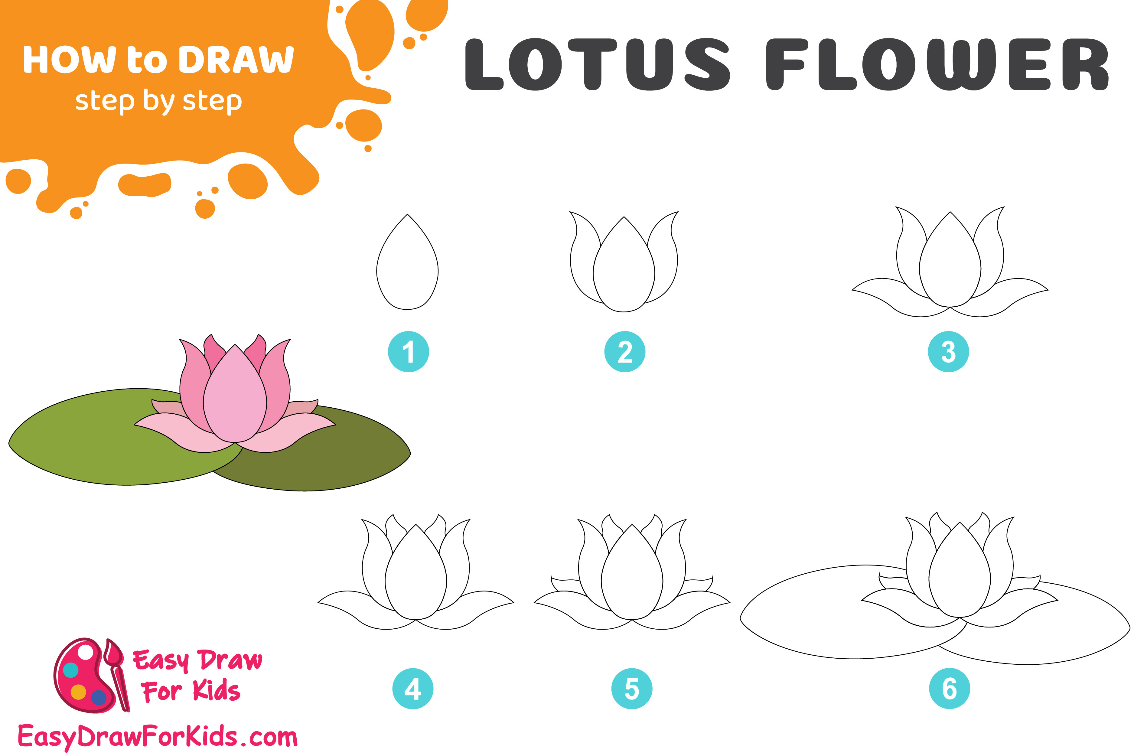 How to Draw a Lotus Step by Step Simple Lotus Tutorial!