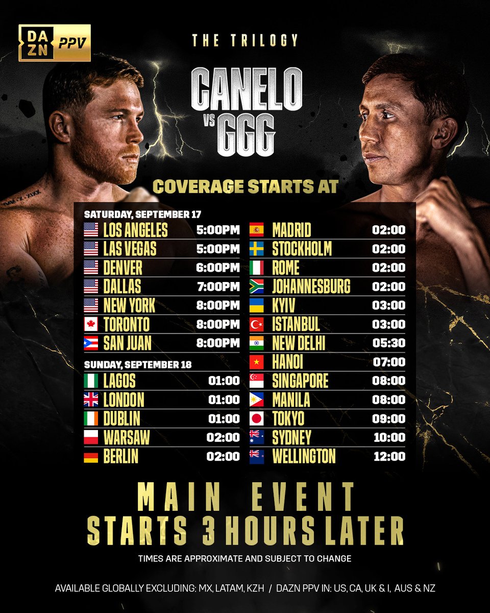 What time is the Canelo fight starting? Simple guide for fight fans!