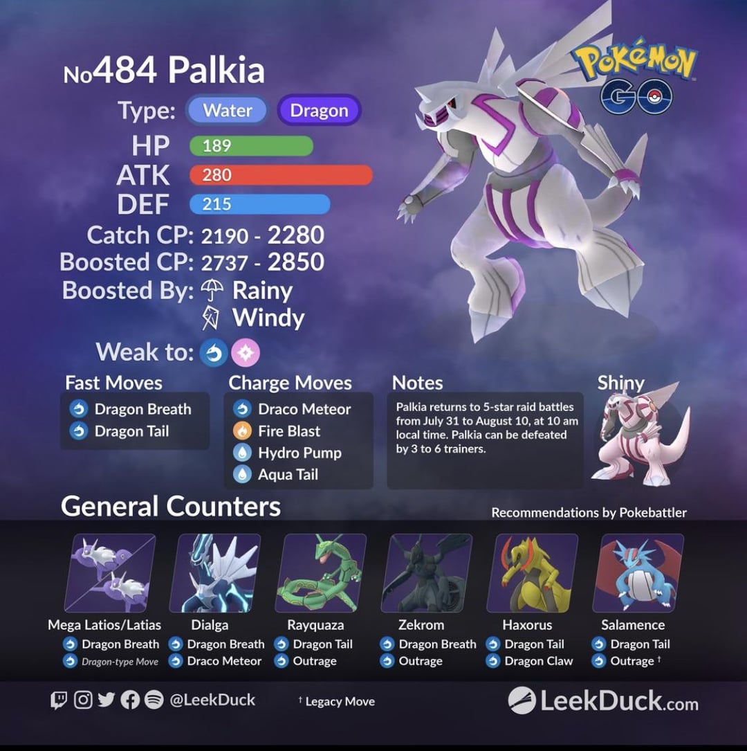 Palkia in Pokemon Go: How to Catch, Weakness, and Best Raid Counters!