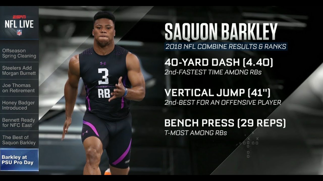 Saquon Barkley 40 Yard Dash:From college to the Pro.
