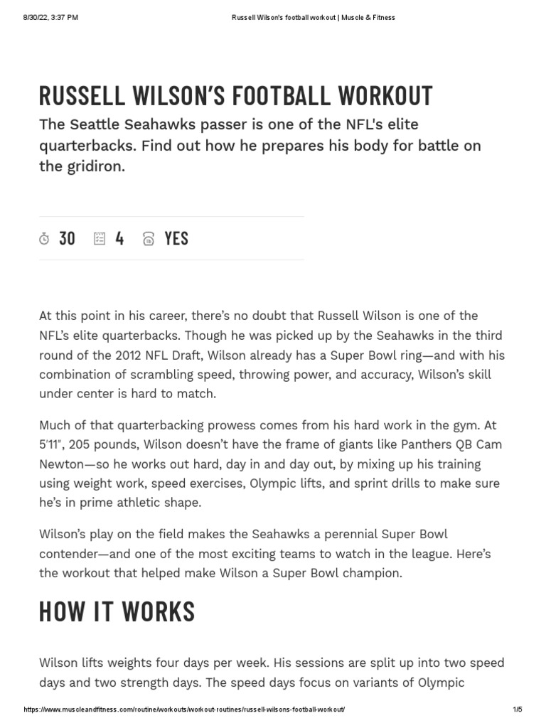 Russell Wilson Muscles: How to Train for Strength and Power!