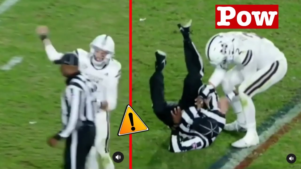 Caught on camera referee punches football player, get the full story on this wild sports fight.