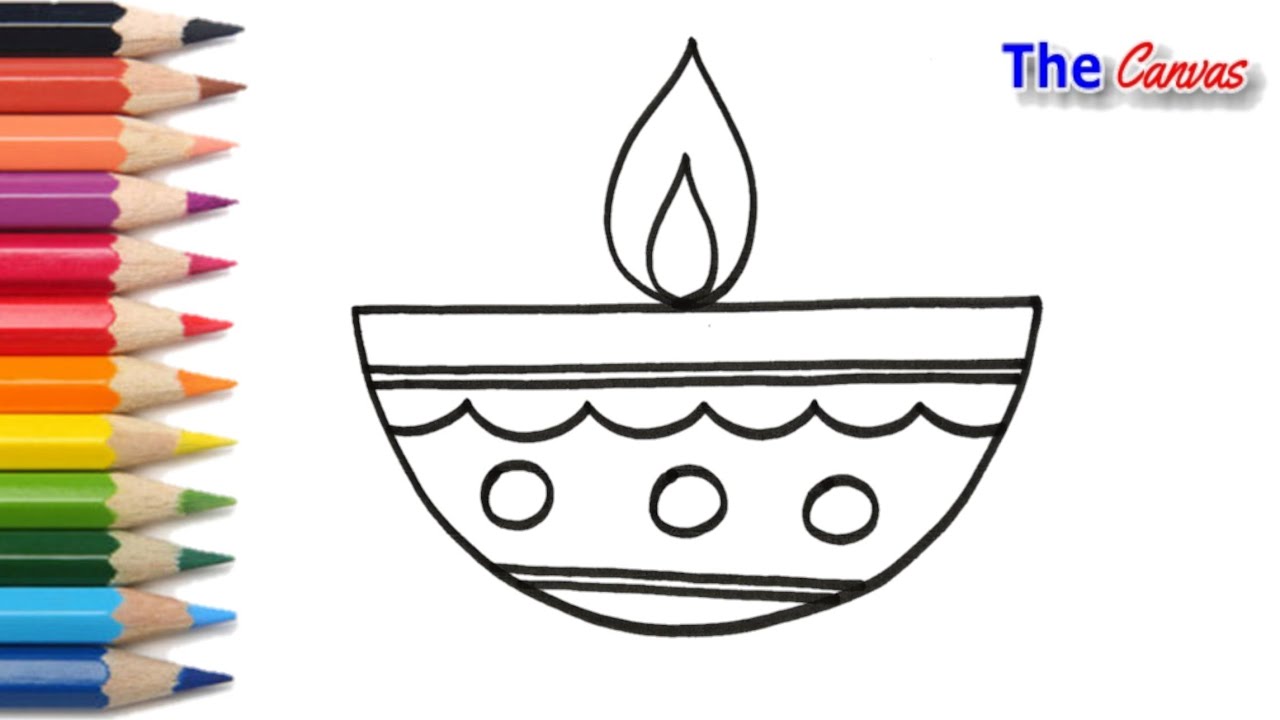How to draw diya easily? Follow these 5 simple steps for beginners now.
