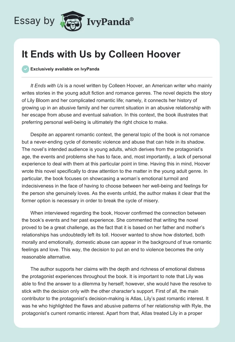 Help! It Ends With Us Texts: Explanations and insights now