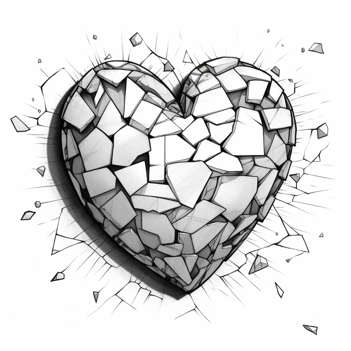 Is a black and white broken heart making you feel sad? Learn about the powerful emotions it shows.