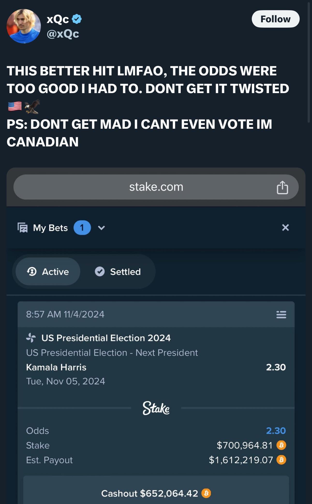 All about the xqc bet on kamala situation (Everything you absolutely need to know about this)