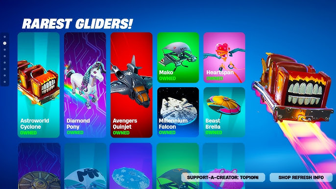 What are the top rare fortnite gliders? See our list of the hardest ones to get!