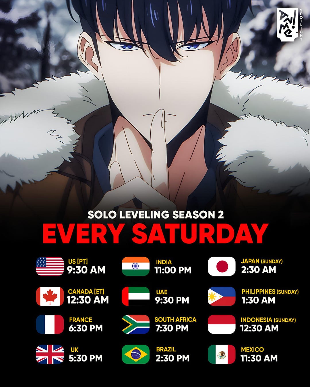 When is Solo Leveling release happening what time should you watch