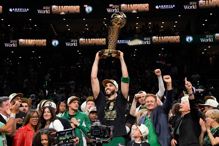 Jayson Tatum First Trophy Win See Pictures of Him Lifting the Finals MVP