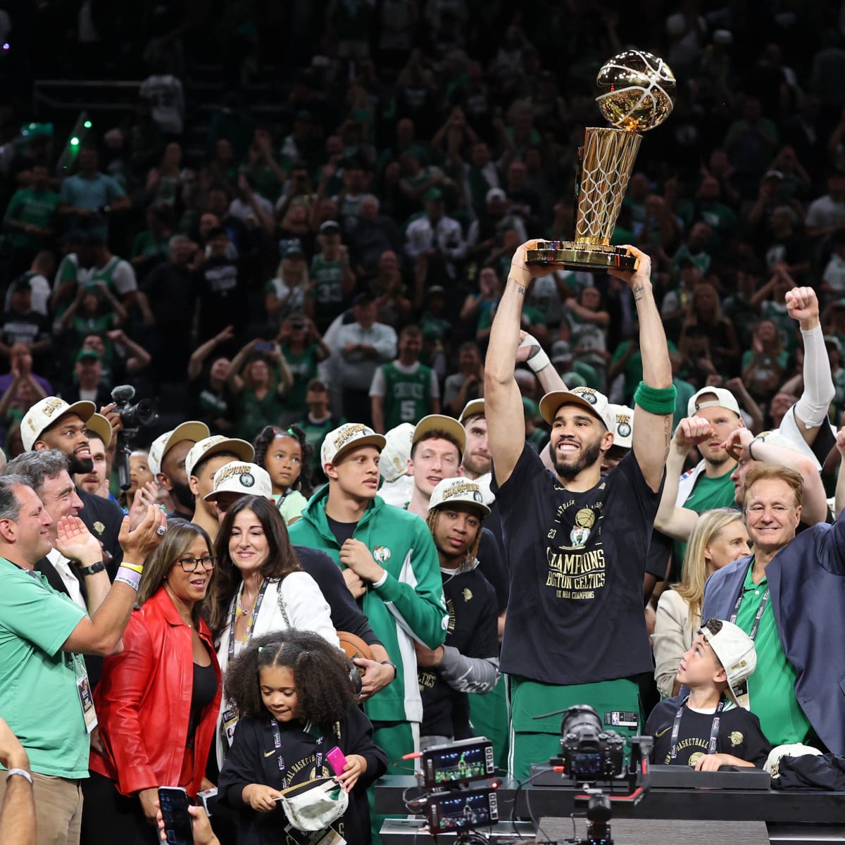 Jayson Tatum First Trophy Win See Pictures of Him Lifting the Finals MVP