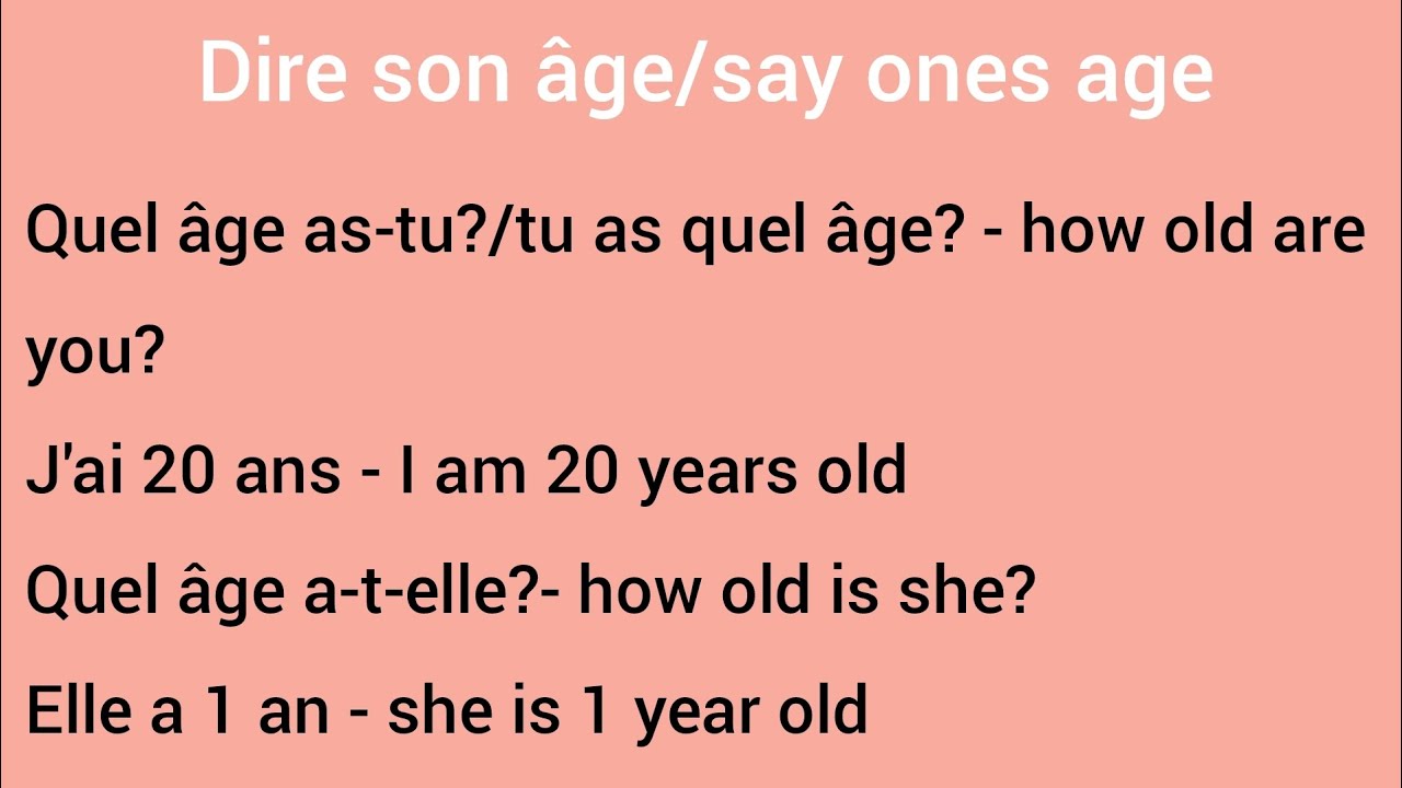 How Do You Say How Old You Are in French? Simple Age Question Explained